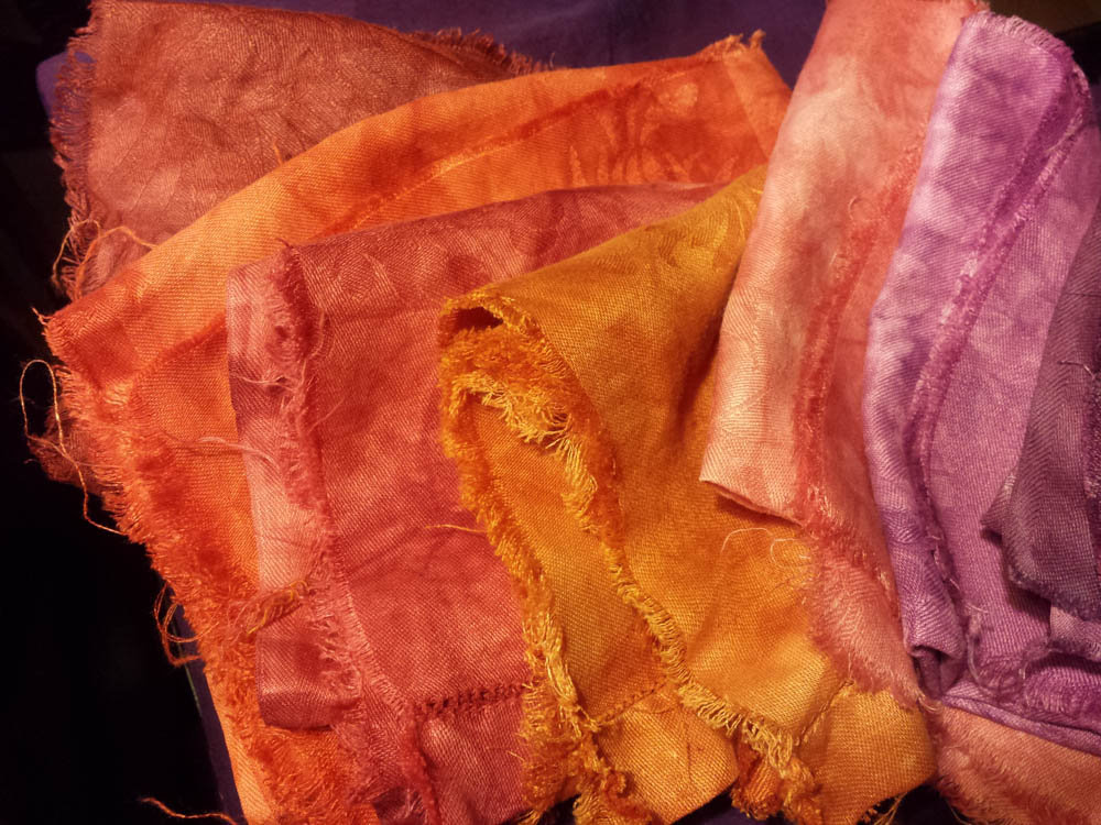 hand-dyed vintage damask linen